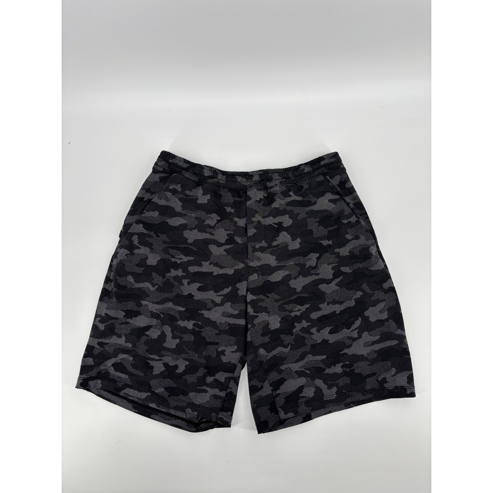 Lululemon Pace Breaker Lined Shorts Mens Grey Black Camo 7 Inch Inseam Size L